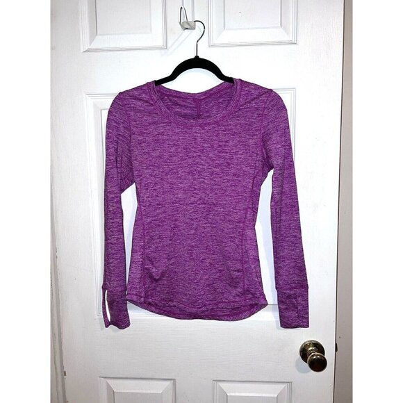LULULEMON Run Dash Long Sleeve Tee Running Top Violet Purple Ruched Back - Picture 1 of 7